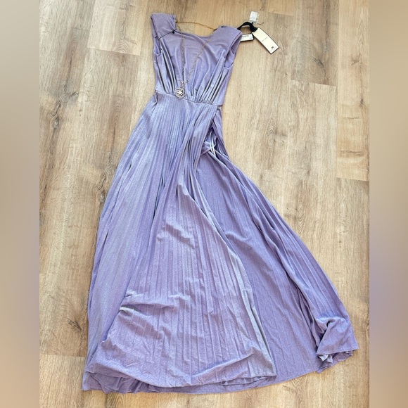 Elisabetta Franchi sexy shimmer lavander maxi dress | red carpet sleveless sizeS - Picture 7 of 7